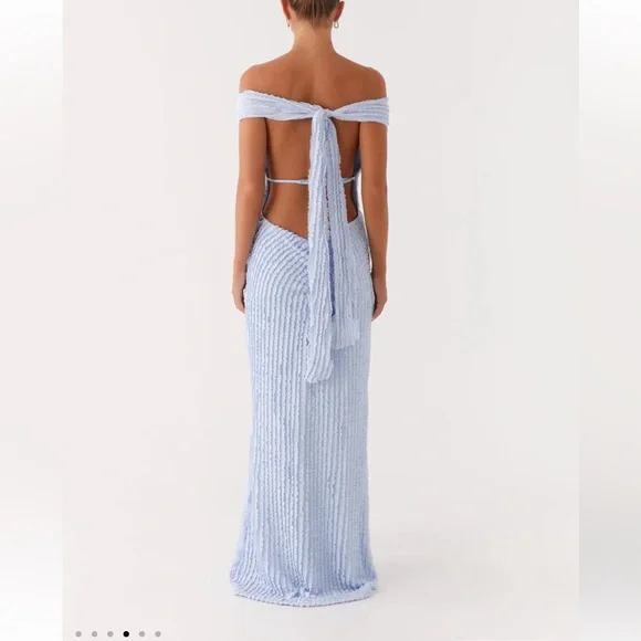 NWT PEPPERMAYO Chantelle Maxi Dress - Blue - Picture 3 of 6